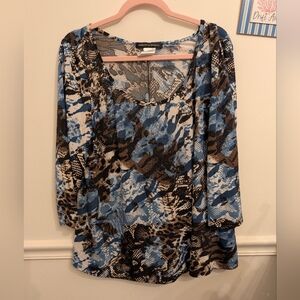aDRESSing Woman Mixed Animal Print Blouse Size 1x